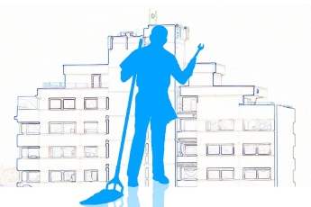 janitor image with a building behind