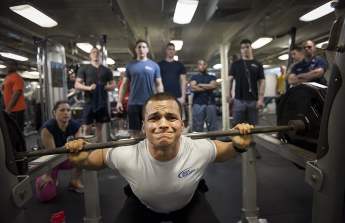 weight-lifting in a gym