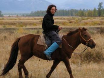 Moshe Shababo riding on a horse