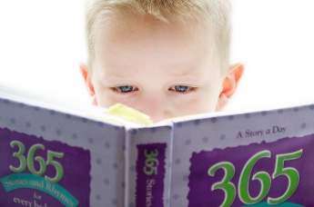 baby reading a book